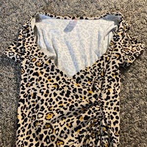 leopard wrap shirt S